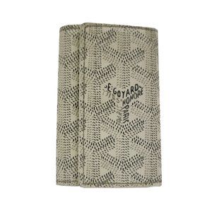 Goyard Saint-Michel Coated Canvas Key Case Herringbone White